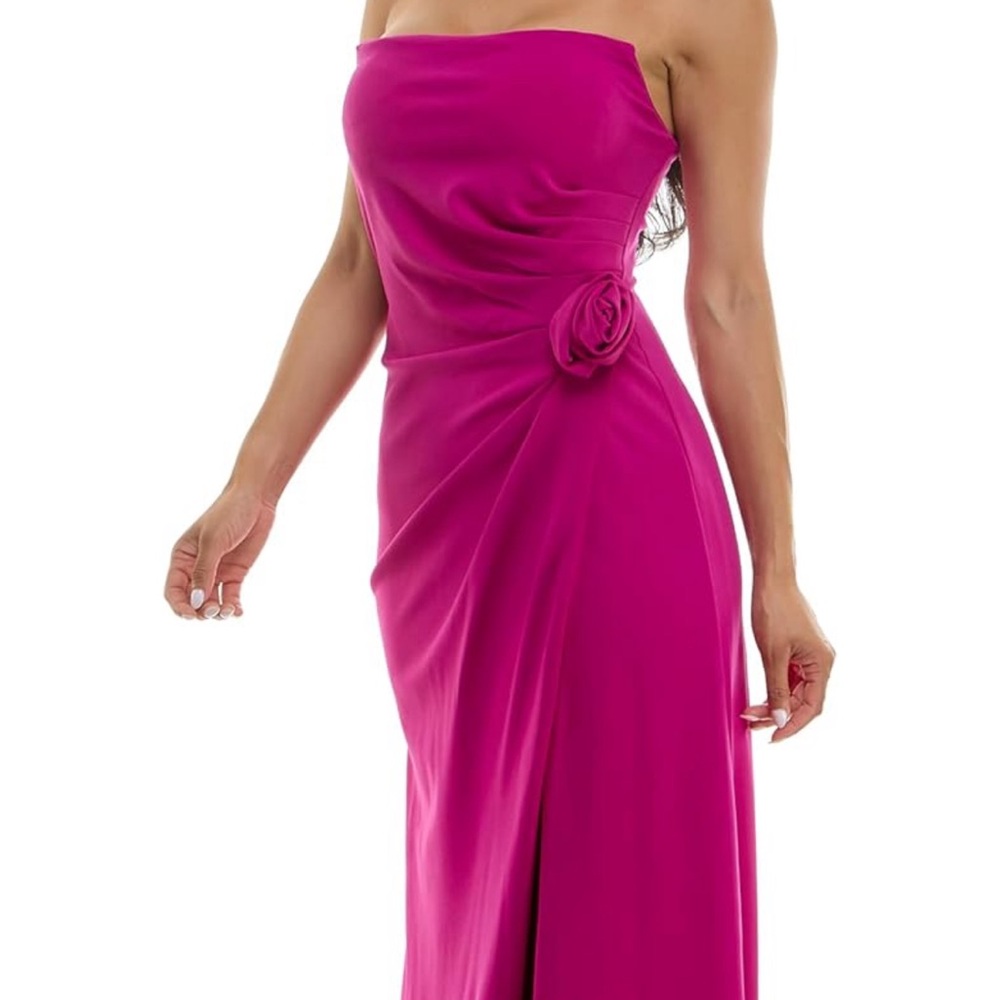 MAISON TARA STRAPLESS ROSETTE GOWN - Picture 8 of 10